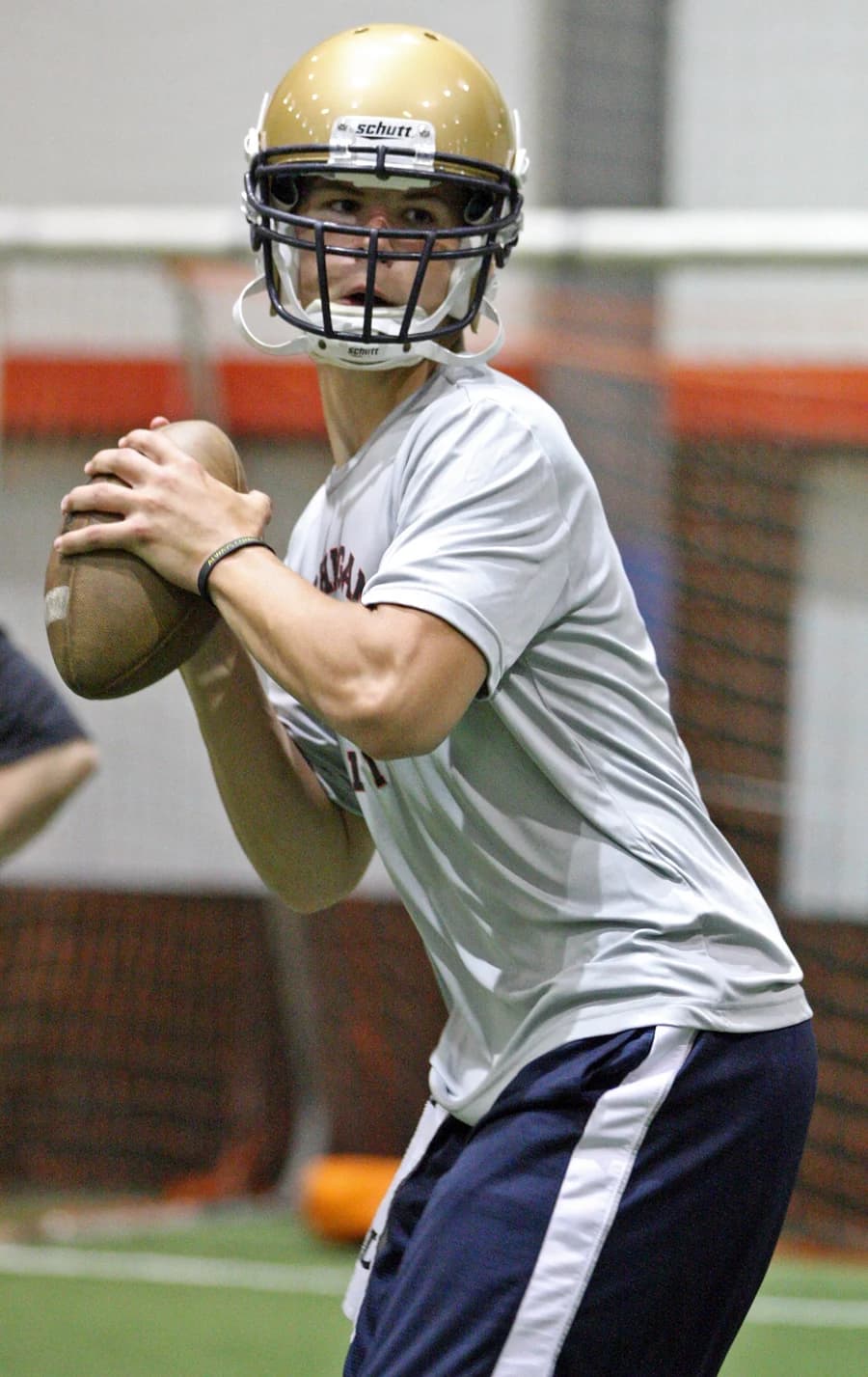 Tyler Camp playing high school football